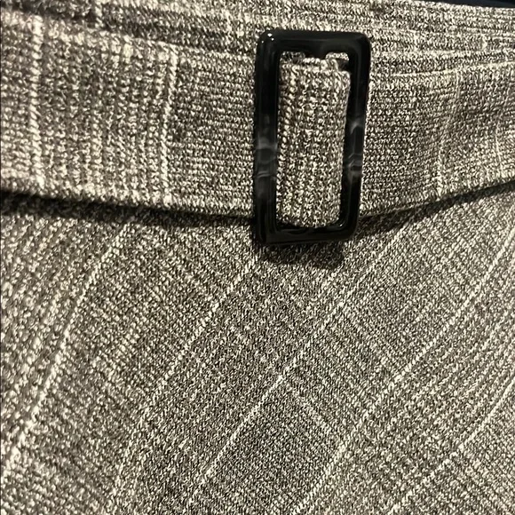 LOFT Plaid A-Line Skirt with Belt - Picture 3 of 10